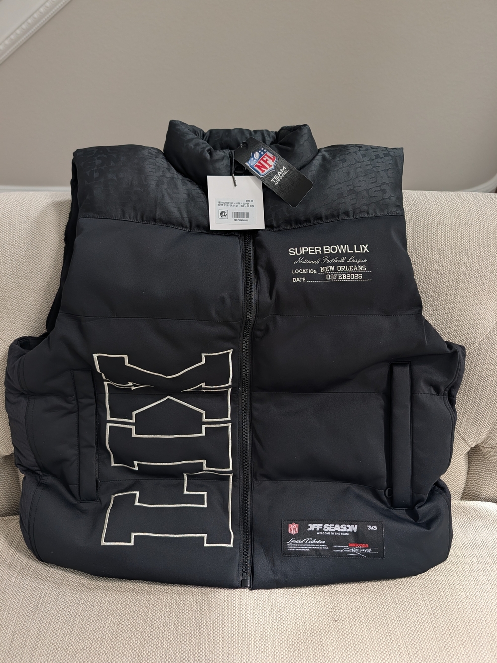 NWT Kristin Juszczyk Limited Edition Super Bowl LIX Vest - Unisex MensL/WomensXL
